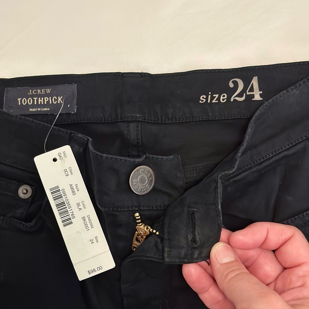 JCREW Toothpick Super Skinny Black Jean Pants. NWT - Picture 6 of 7